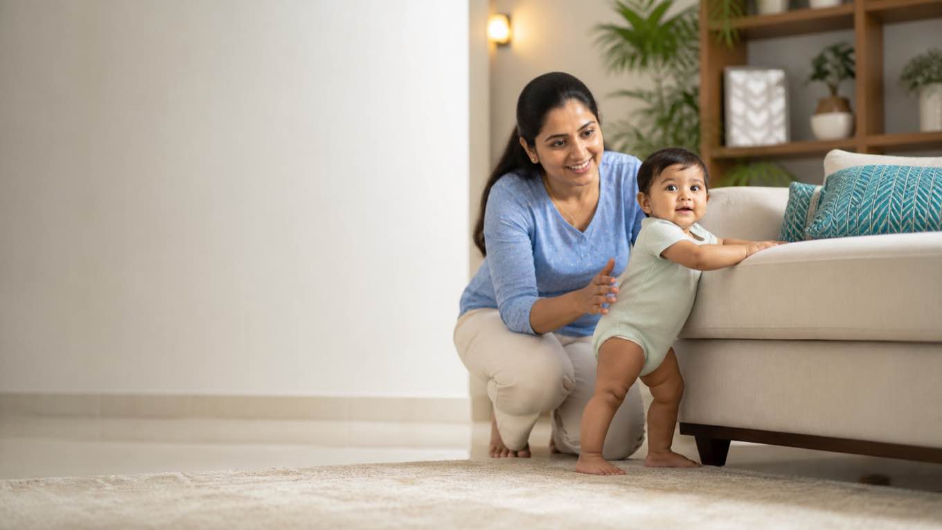 Your baby at 10 months: first words, first steps and family food