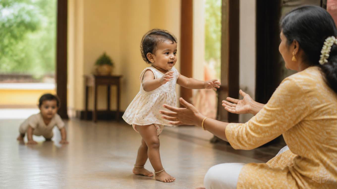 உட்காருதல், தவழுதல், நடத்தல் — குழந்தையின் மூன்று பெரிய மைல்கற்கள் எப்போது வரும்