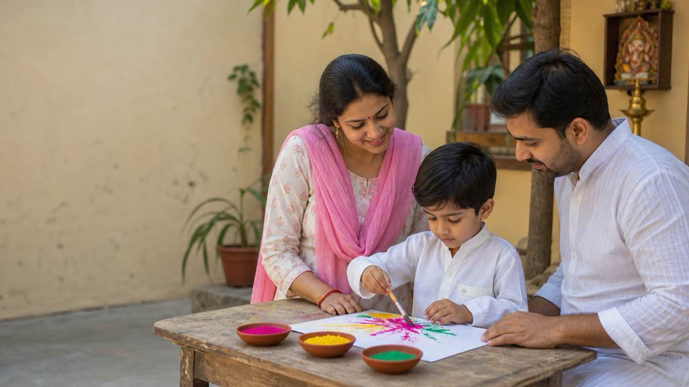 Holi with young children: safe colours, skin, eyes and water