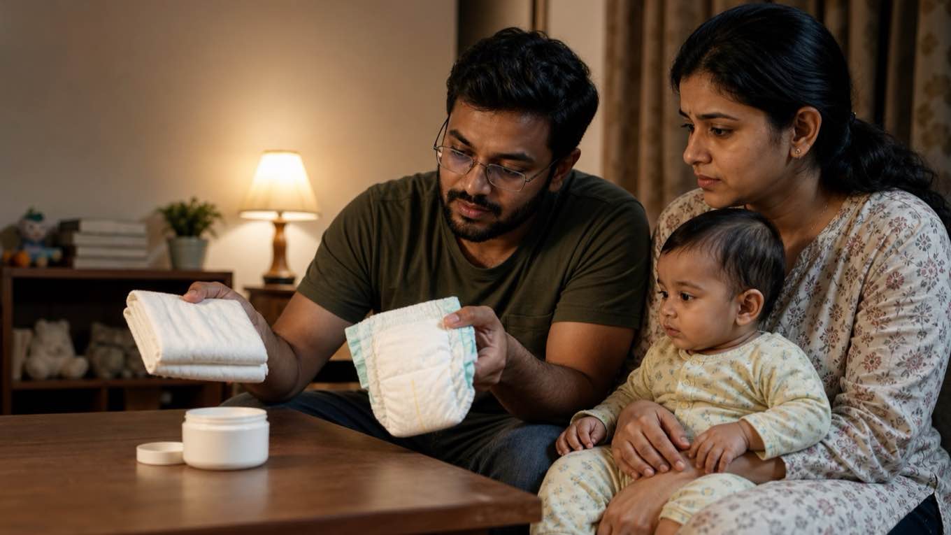 Nappy rash and nappy choices: cloth, disposable, and keeping the skin clear